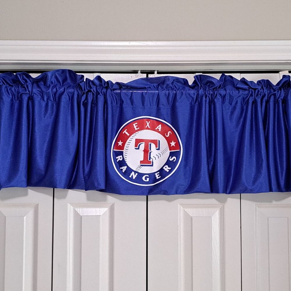 Texas Rangers Curtain Valance  MLB Genuine Merchandise Blue 84x16 Polyester